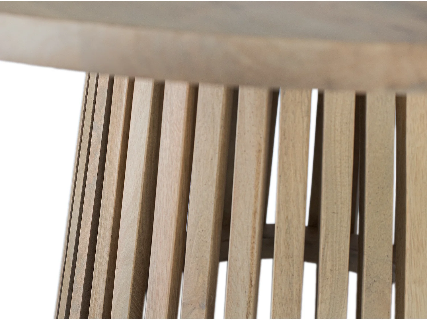 Mesa de centro Yara em madeira de mangueira, 90 cm, estilo nórdico japonês.
