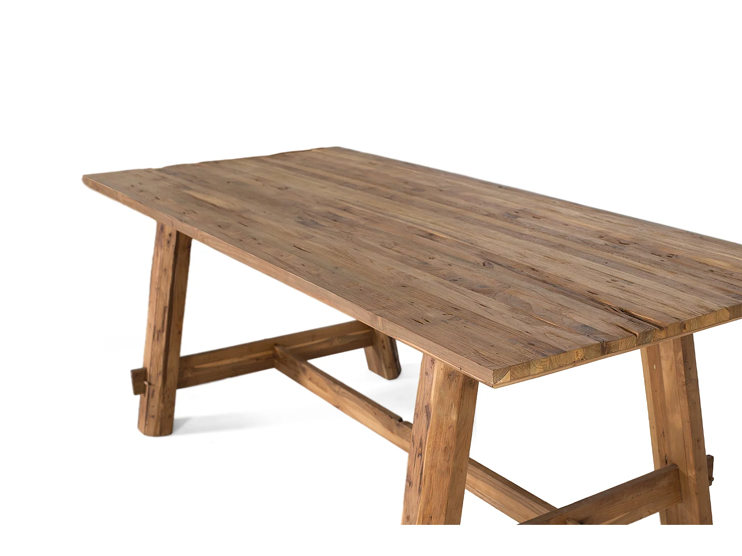 Eettafel van gerecycled teakhout, 220 cm, moderne rustieke stijl