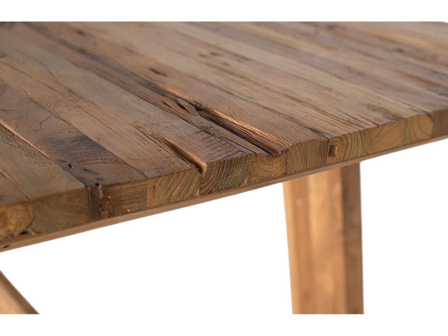 Eettafel van gerecycled teakhout, 220 cm, moderne rustieke stijl
