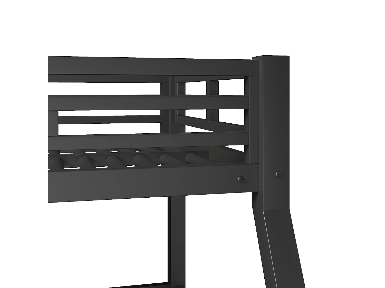 Lit superposé triple en métal, couchages 90 x 200, 120 x 200 et 140 x 200 cm, échelle repositionnable, sans matelas, noir