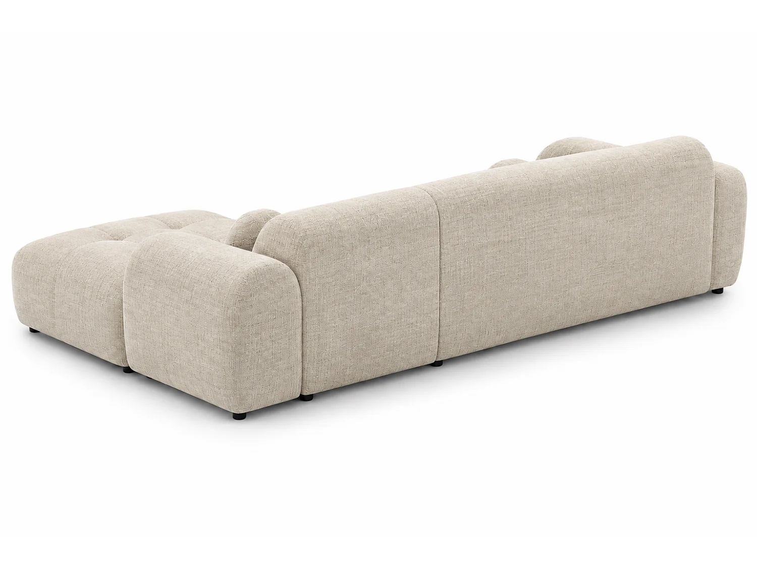 Canapé d'angle arrondi Tissu Cremona beige Cloud Bis - Angle Droit