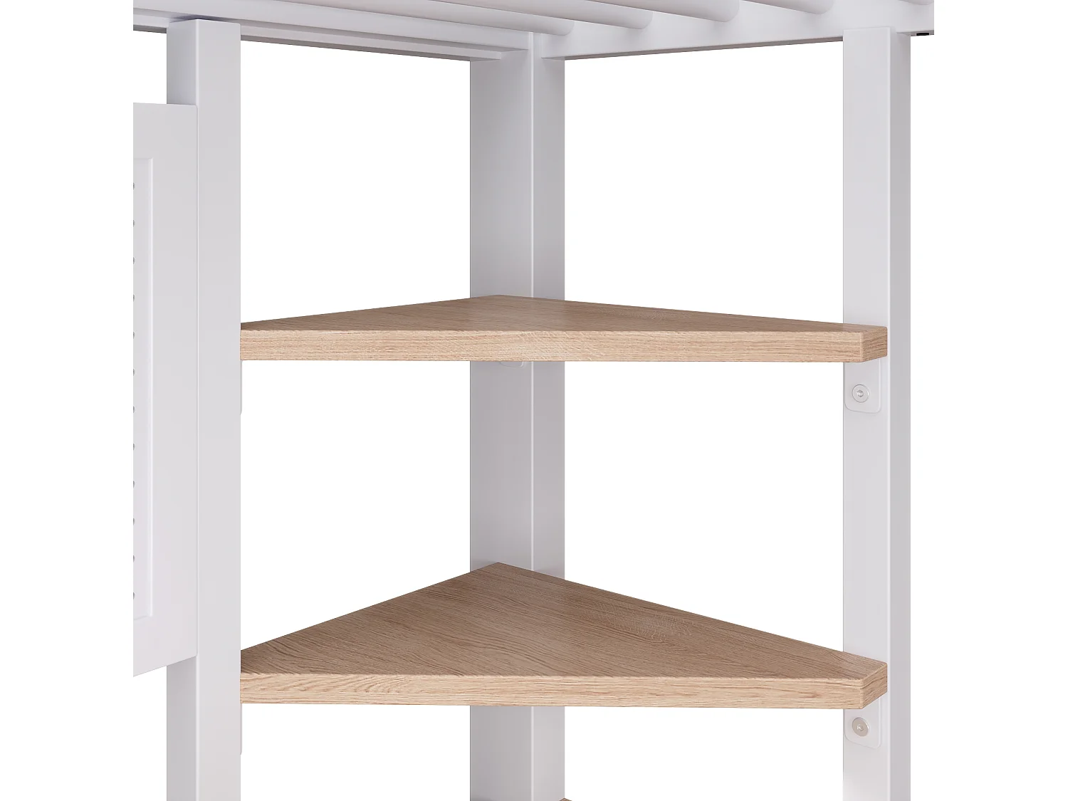 Lit mezzanine Métal 140x200cm - Lit haut double avec bureau, panneau perforé, escalier rangement, prises USB/USB-C, étagères et LED, blanc