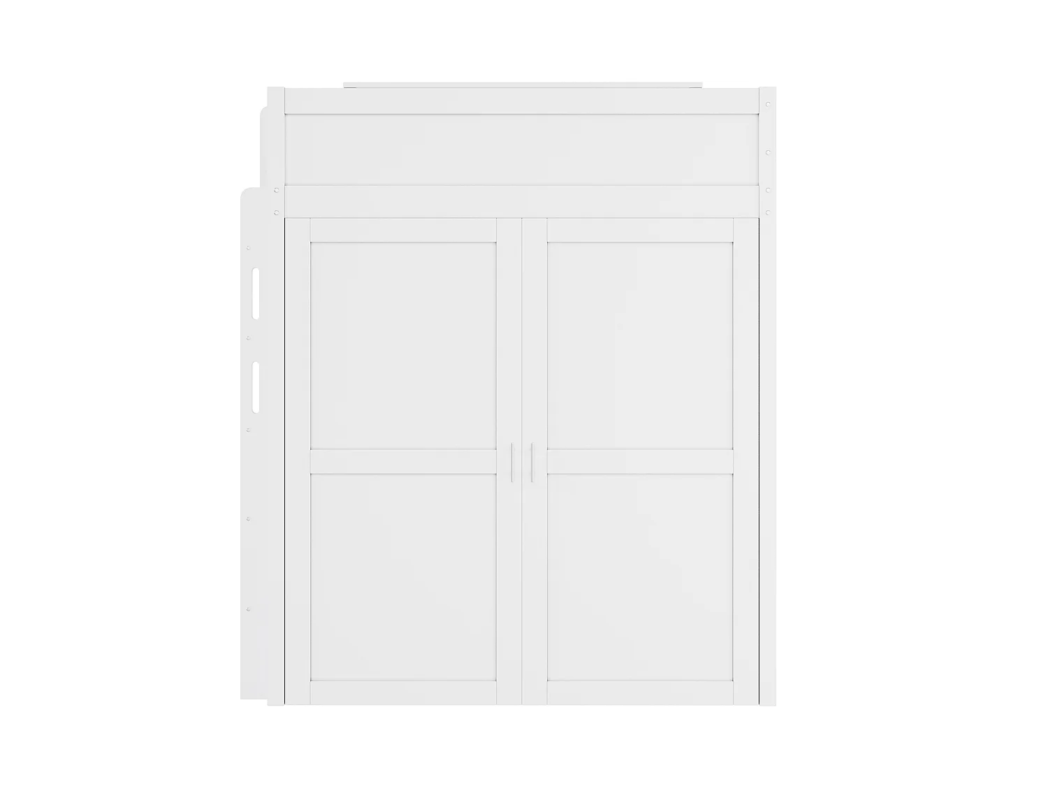 Lit mezzanine 90 x 200 cm, bureau, rangements, armoire, port USB et éclairage LED, blanc