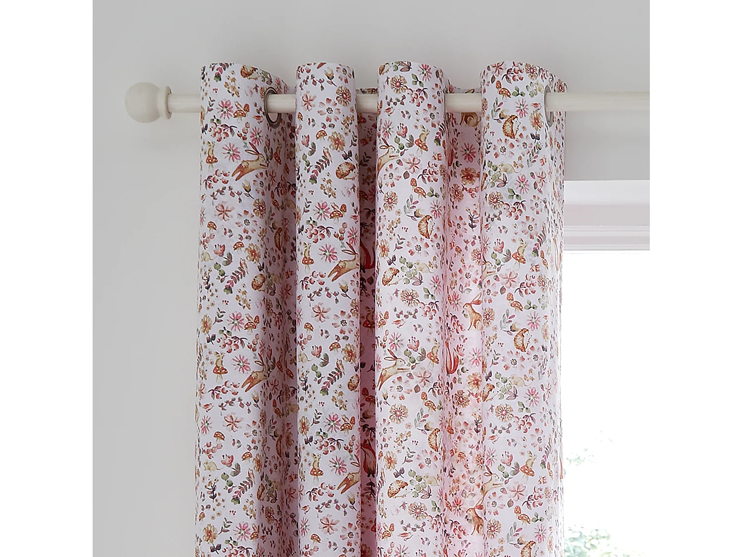 Catherine Lansfield Enchanted Butterfly 66x72 Inch Fully Reversible Eyelet Curtains Two Panels Pink