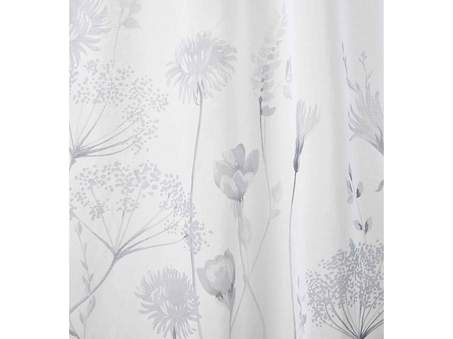 Catherine Lansfield Meadowsweet Floral 55x48 Inch Tab Top Voile Curtain Panel White