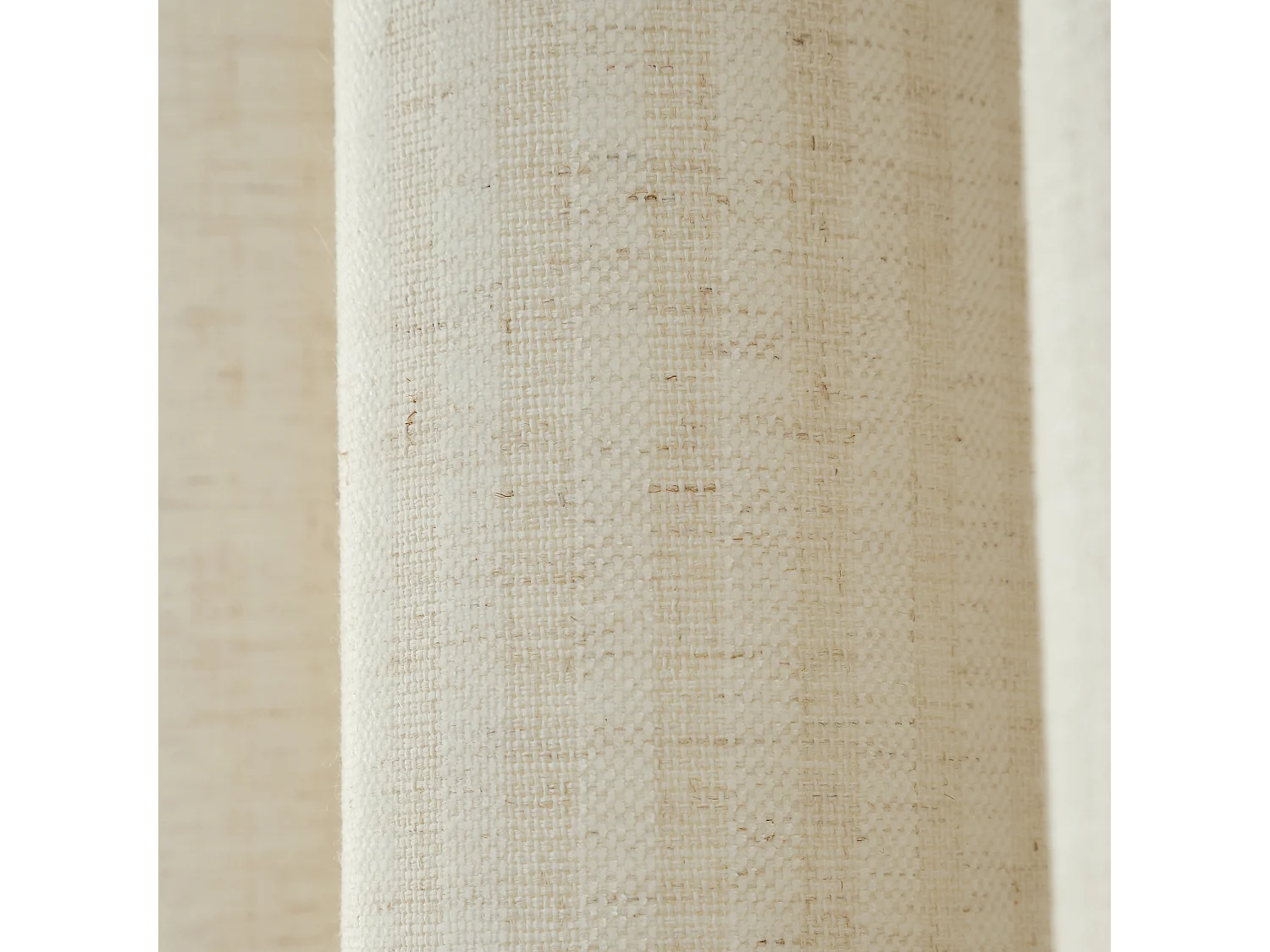Bianca Fine Linens Chenille Stripe 46x54 Inch Lined Eyelet Curtains Two Panels Cream