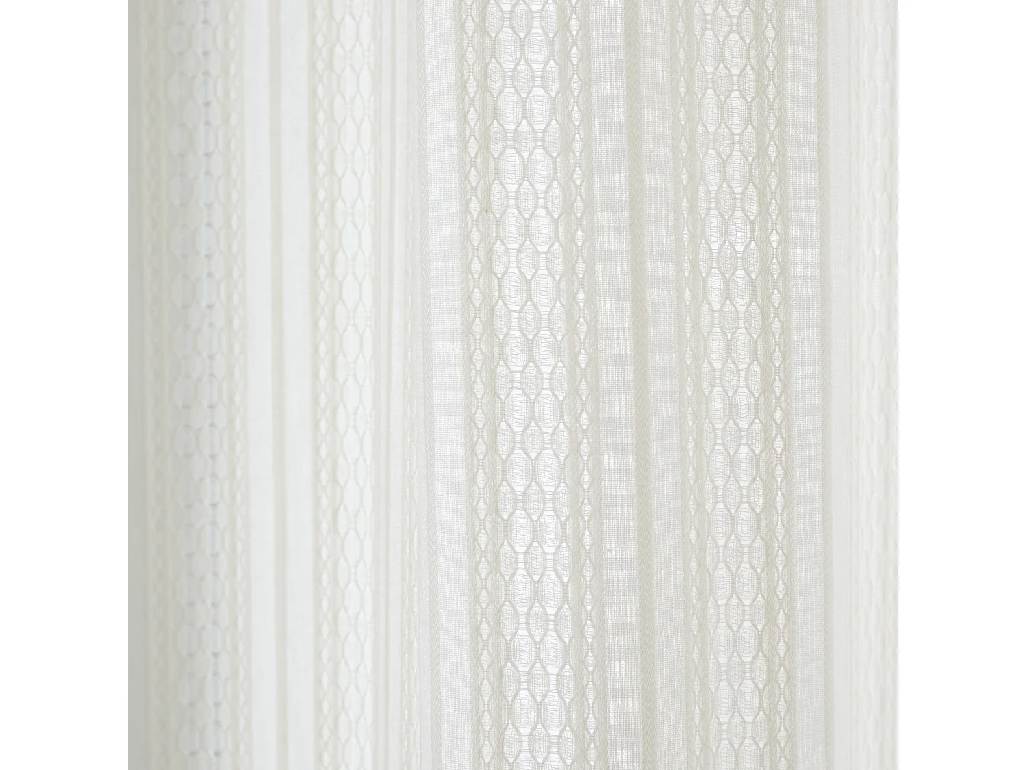 Pineapple Elephant Zofia Broderie Cotton Anglaise 55x90 Inch Tab Top Voile Curtain Panel Natural
