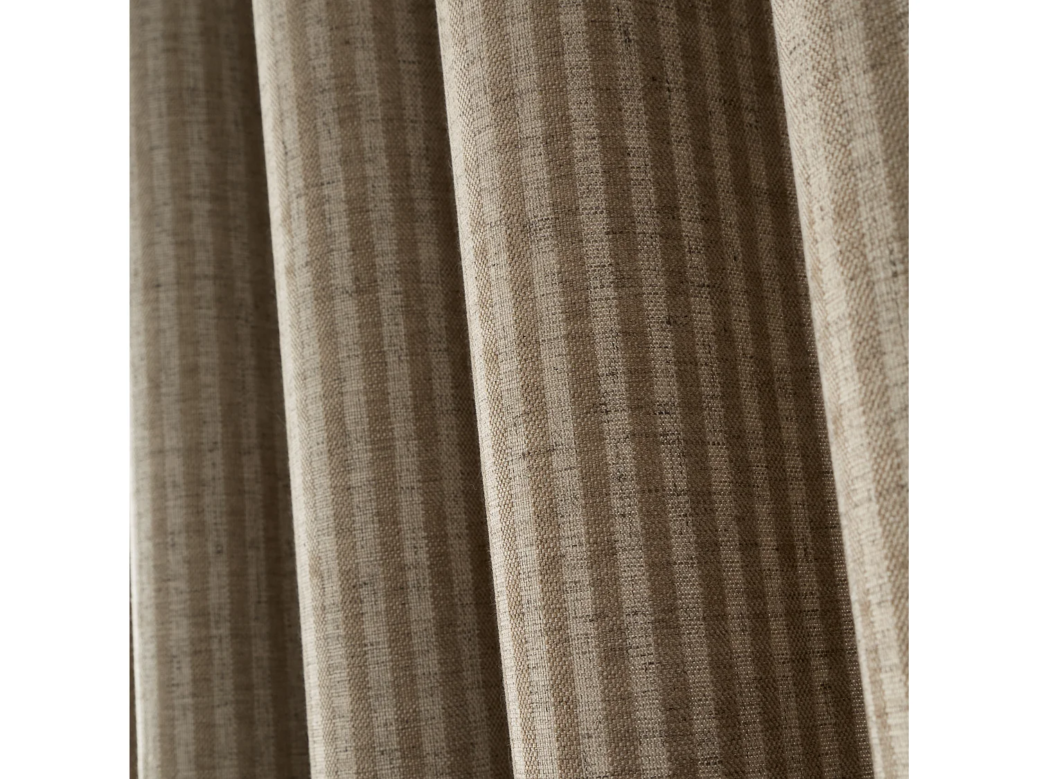 Bianca Fine Linens Chenille Stripe 66x90 Inch Lined Eyelet Curtains Two Panels Natural