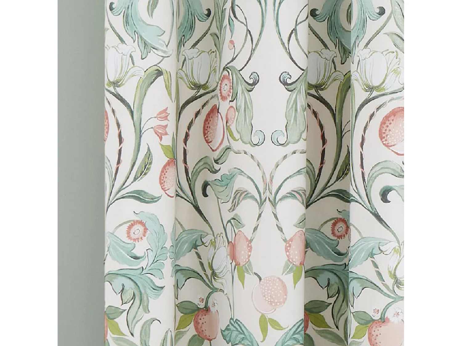 Catherine Lansfield Clarence Floral 66x72 Inch Lined Eyelet Curtains Two Panels Natural