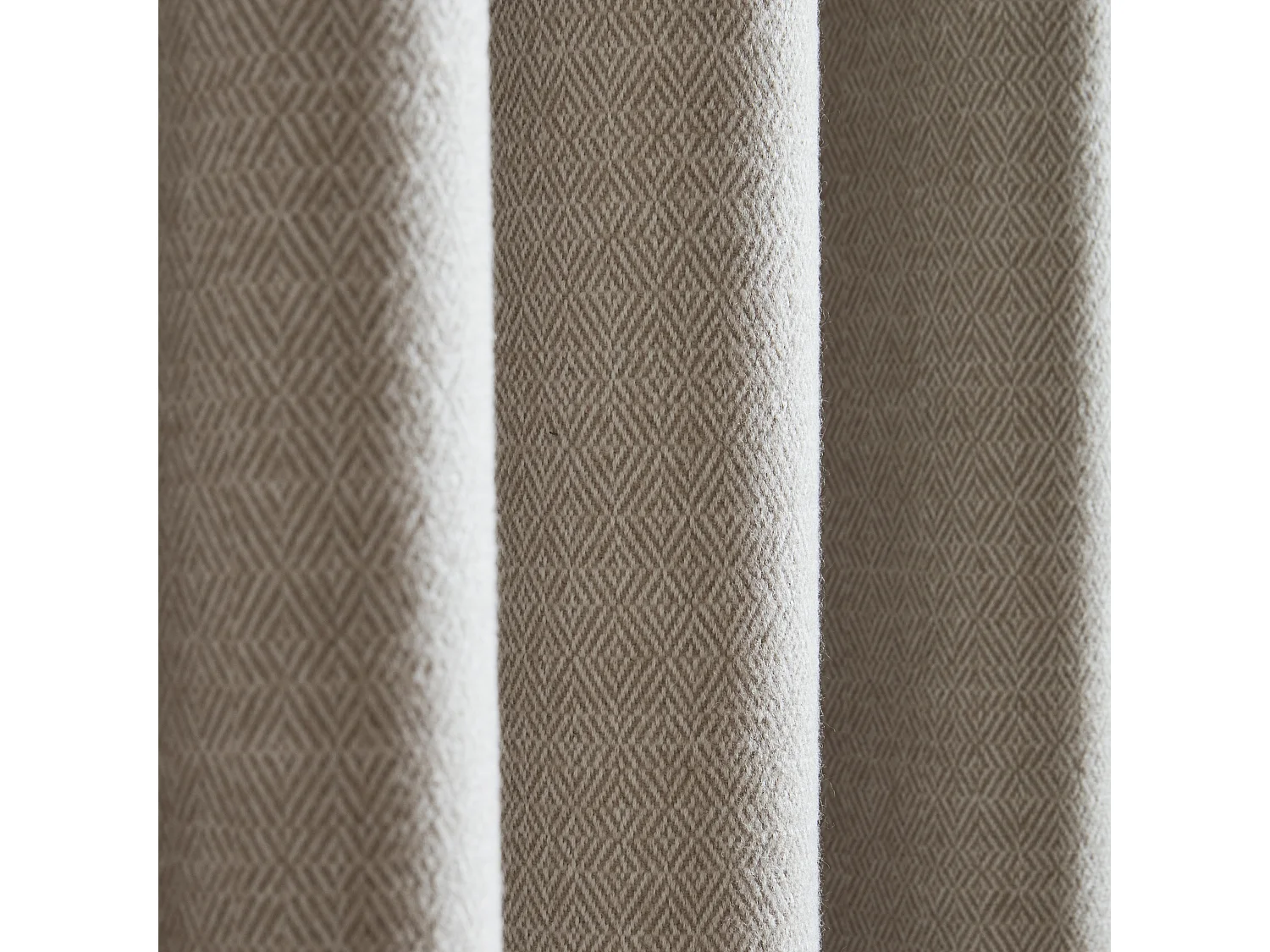 Catherine Lansfield Brushed Texture Ruffle Top 66x72 Inch Lined Pencil Pleat Curtains Two Panels Natural