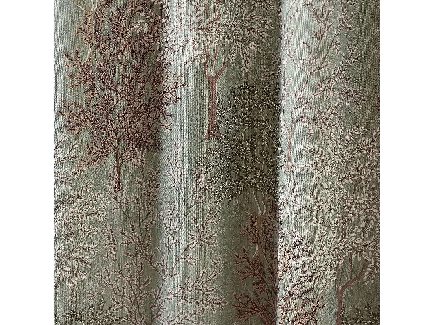 Catherine Lansfield Woodland Trees 46x54 Inch Lined Pencil Pleat Curtains Two Panels Green