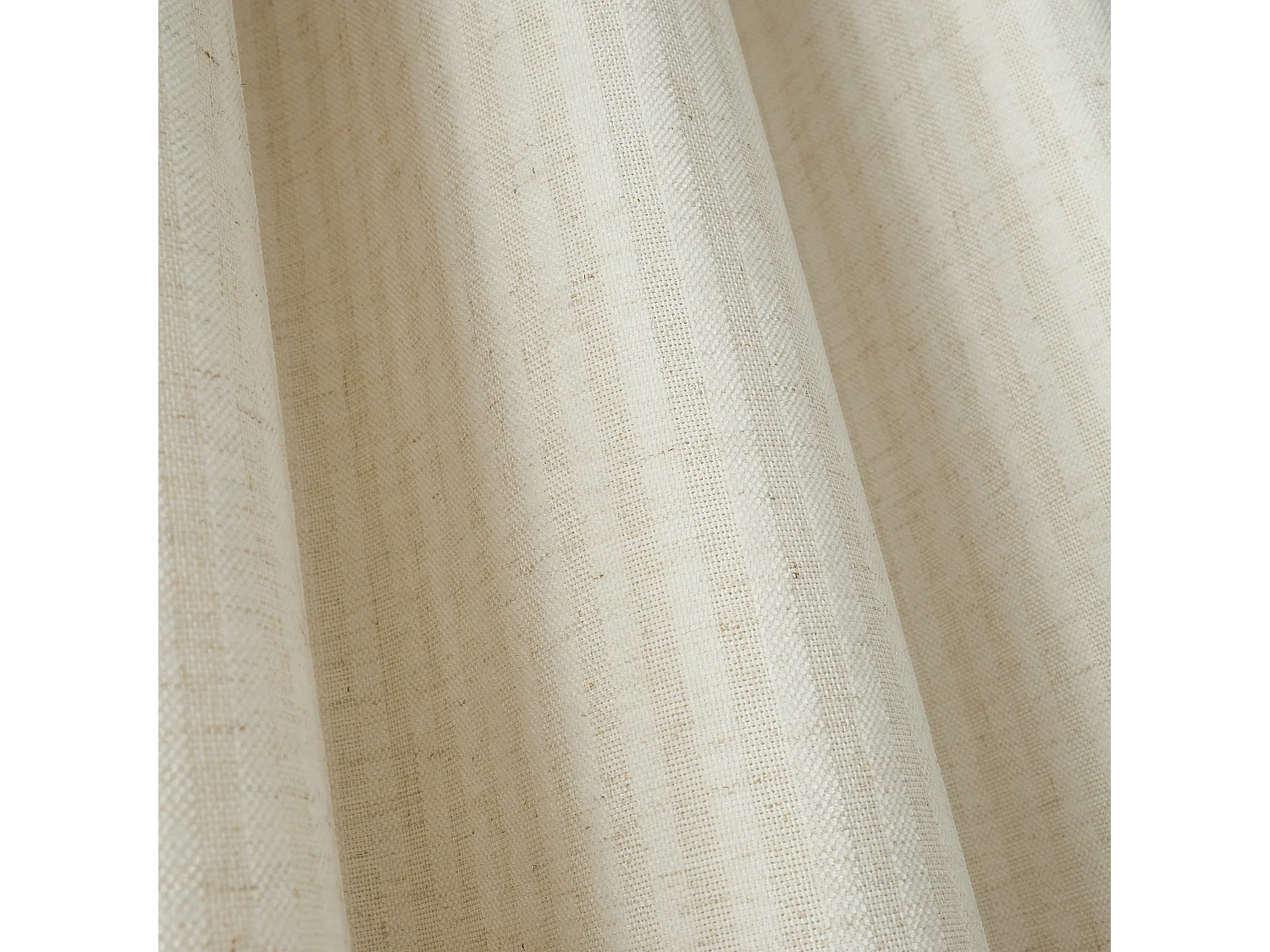 Bianca Fine Linens Chenille Stripe 66x72 Inch Lined Eyelet Curtains Two Panels Cream