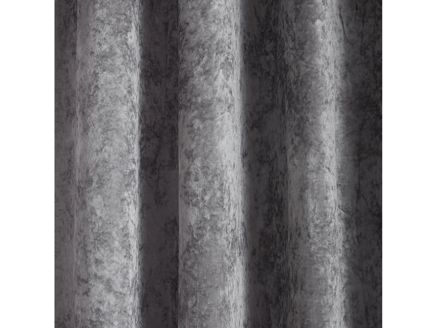 Catherine Lansfield Crushed Velvet 66x90 Inch Lined Eyelet Curtains Two Panels Silver Grey
