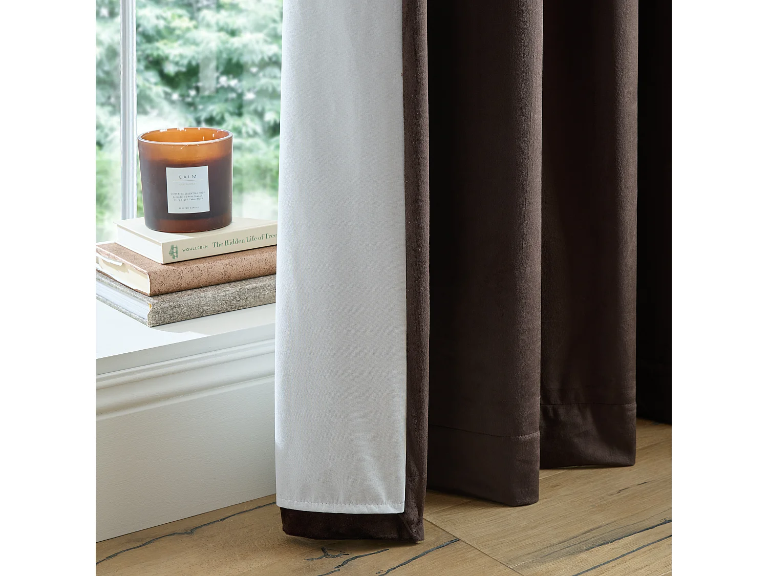 Catherine Lansfield Super Thermal Blackout Matt Velour 66x90 Inch Eyelet Curtains Two Panels Chocolate