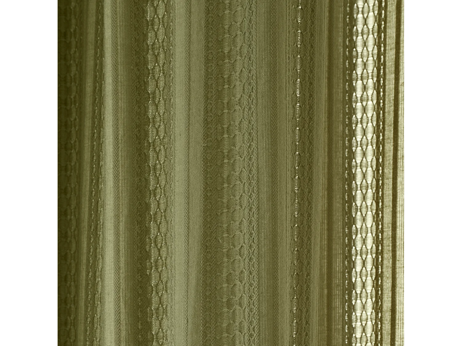 Pineapple Elephant Zofia Broderie Cotton Anglaise 55x72 Inch Tab Top Voile Curtain Panel Olive Green