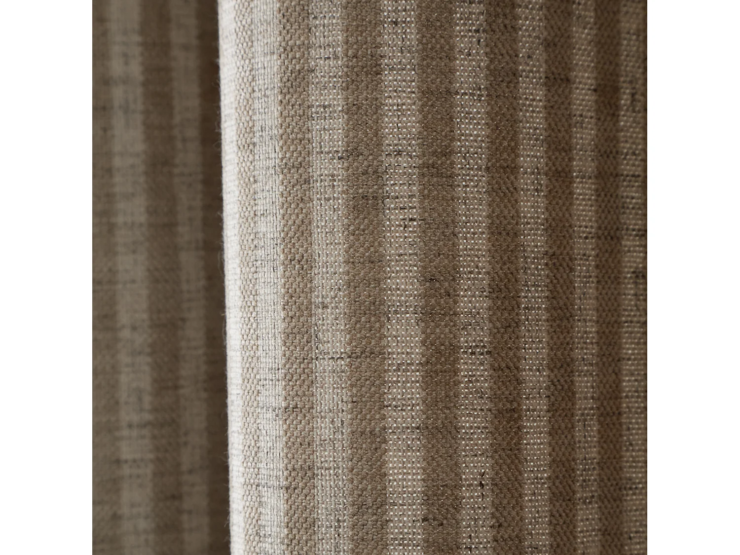 Bianca Fine Linens Chenille Stripe 90x90 Inch Lined Eyelet Curtains Two Panels Natural