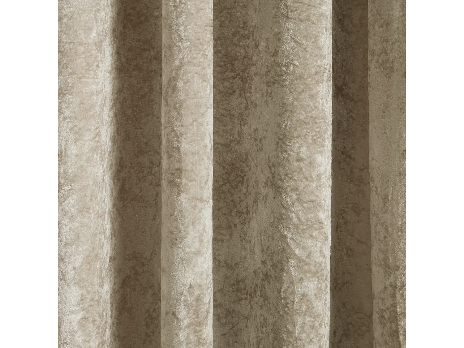 Catherine Lansfield Crushed Velvet 66x90 Inch Lined Eyelet Curtains Two Panels Natural