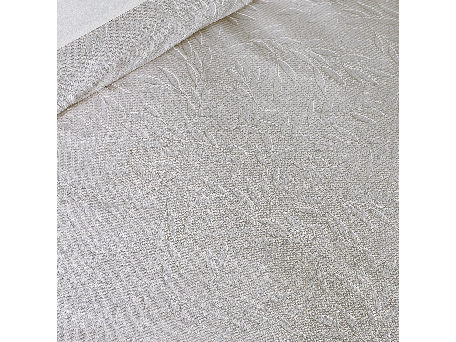 Catherine Lansfield Corded Leaves Single Duvet Cover Set with Pillowcase Champagne Gold
