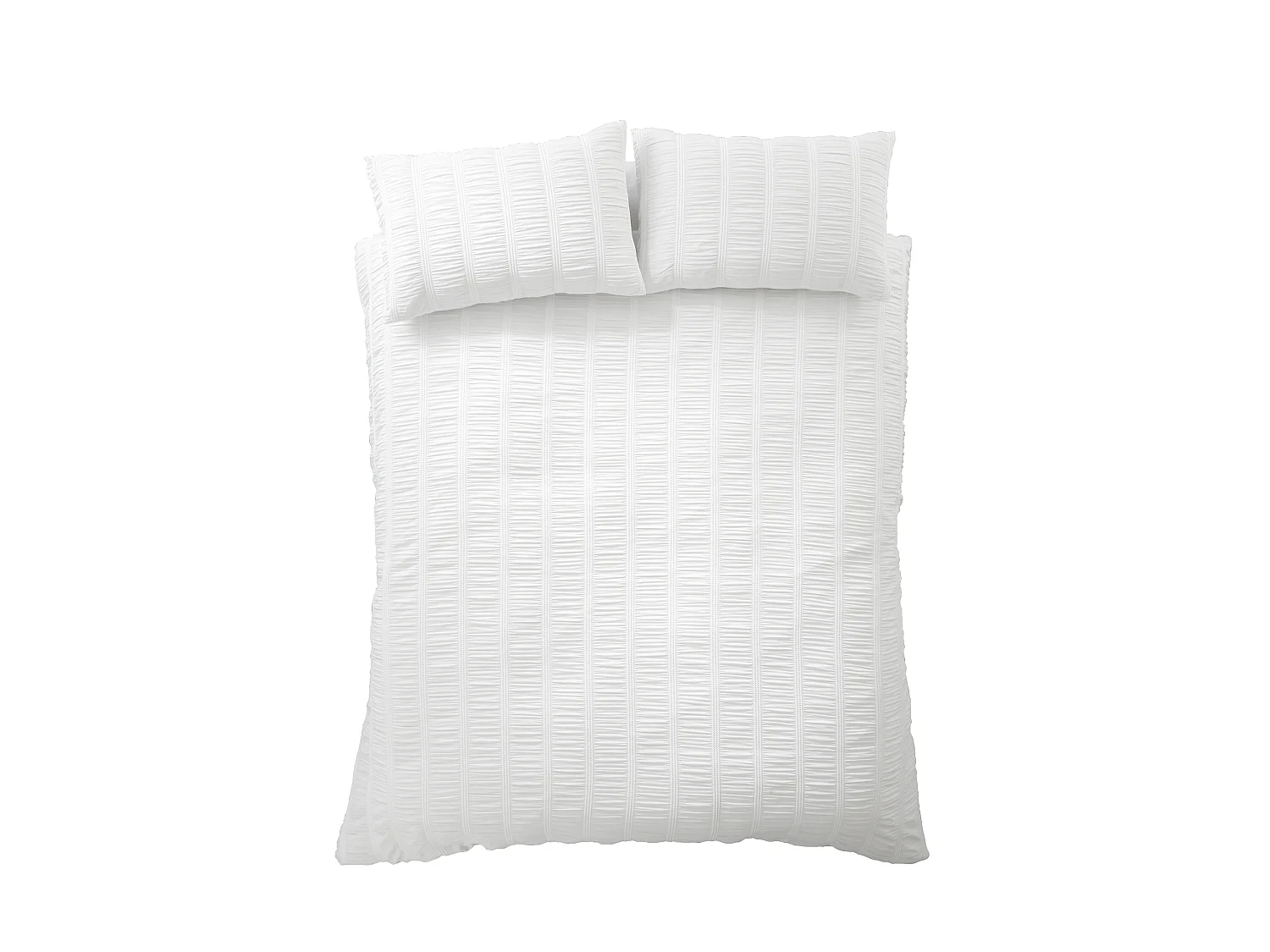 Pineapple Elephant Waffle Seersucker Double Duvet Cover Set with Pillowcases White