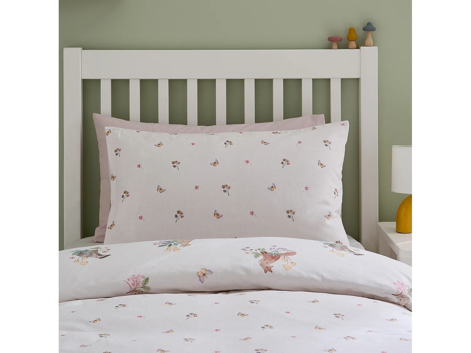 Catherine Lansfield Brushed Cotton Forest Friends Reversible Junior Duvet Cover Set with Pillowcase Cream