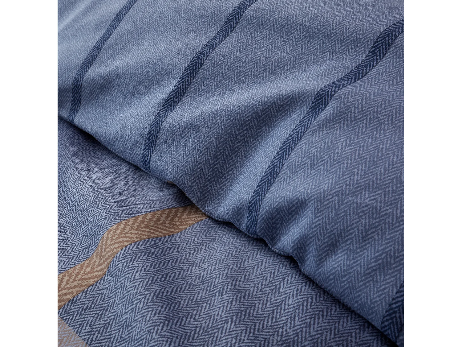 Catherine Lansfield Brushed Cotton Melrose Tweed Check Reversible King Duvet Cover Set with Pillowcases Blue