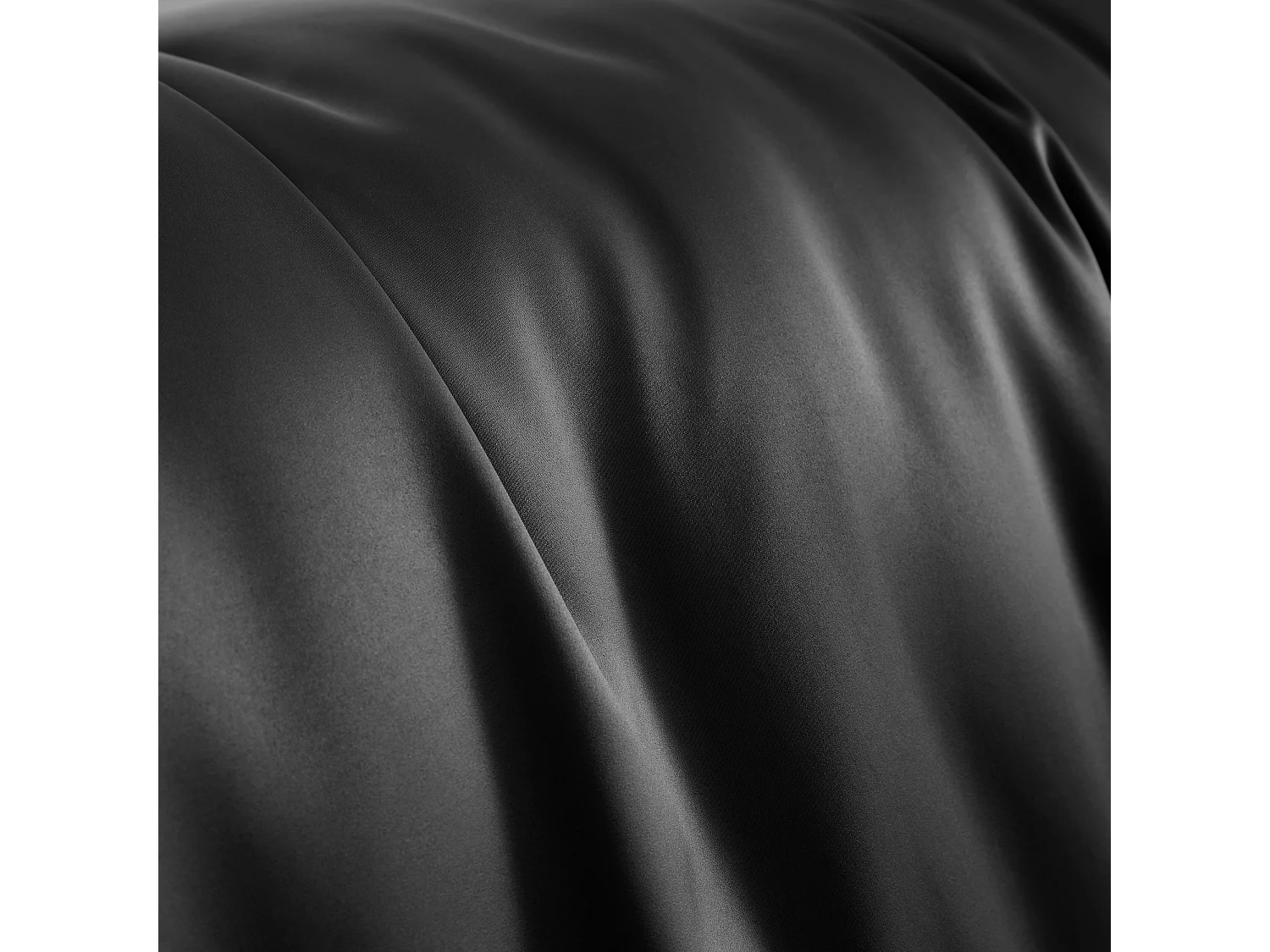 Catherine Lansfield Silky Soft Satin Double Duvet Cover Set with Pillowcases Black