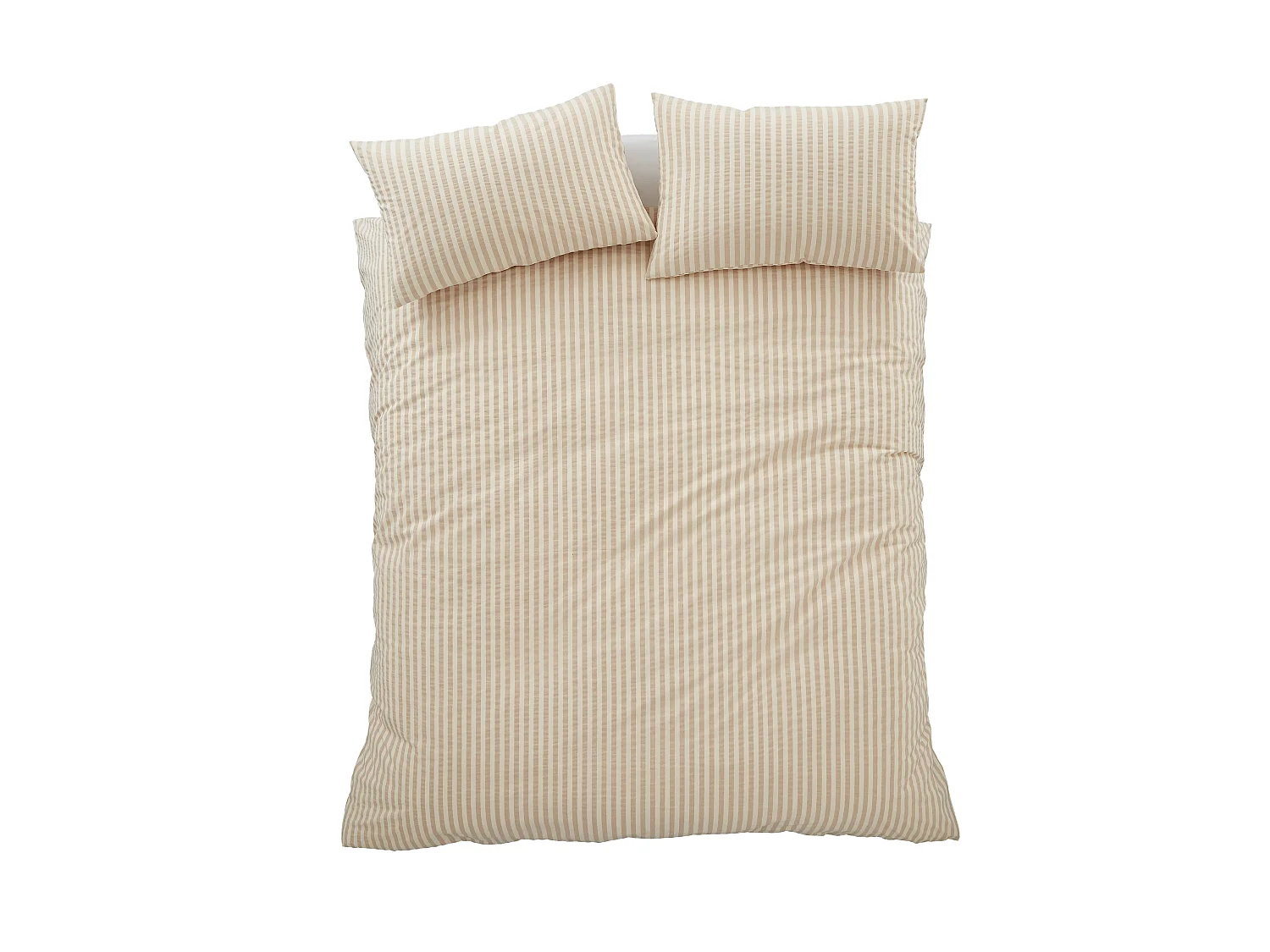 Pineapple Elephant Cotton Rich Woven Stripe Super King Duvet Cover Set with Pillowcases Natural