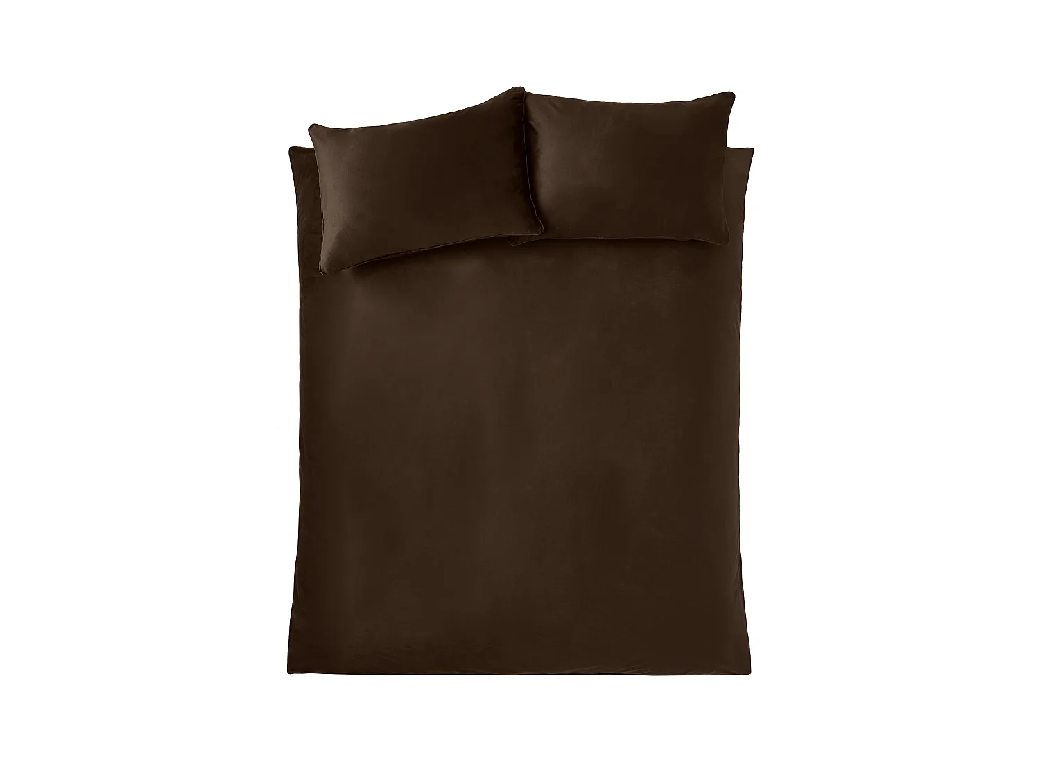 Catherine Lansfield Kingsley Soft Matt Velvet Single Duvet Cover Set with Pillowcase Chocolate