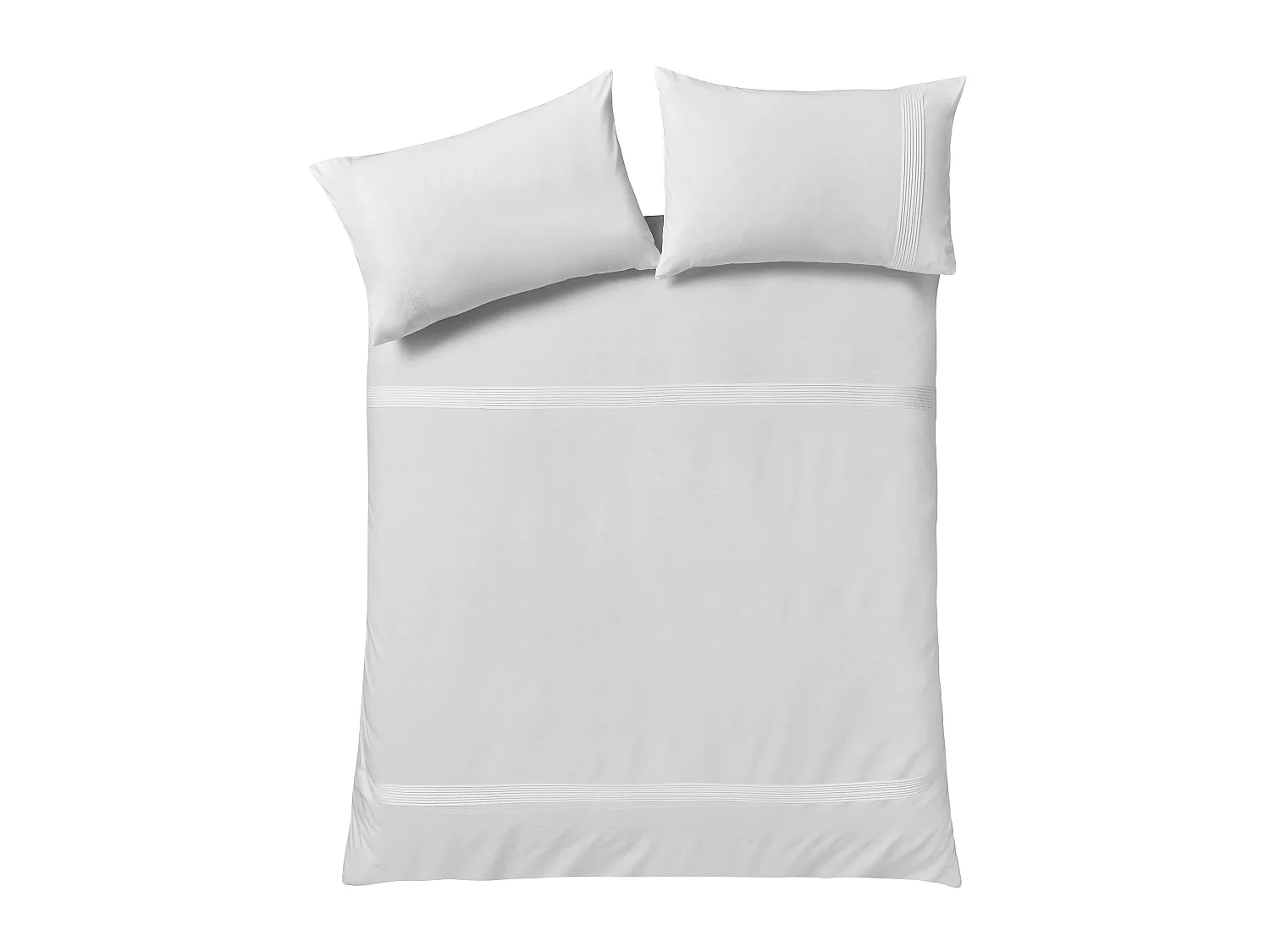 Catherine Lansfield Pintuck Easy Iron Percale King Duvet Cover Set with Pillowcases White