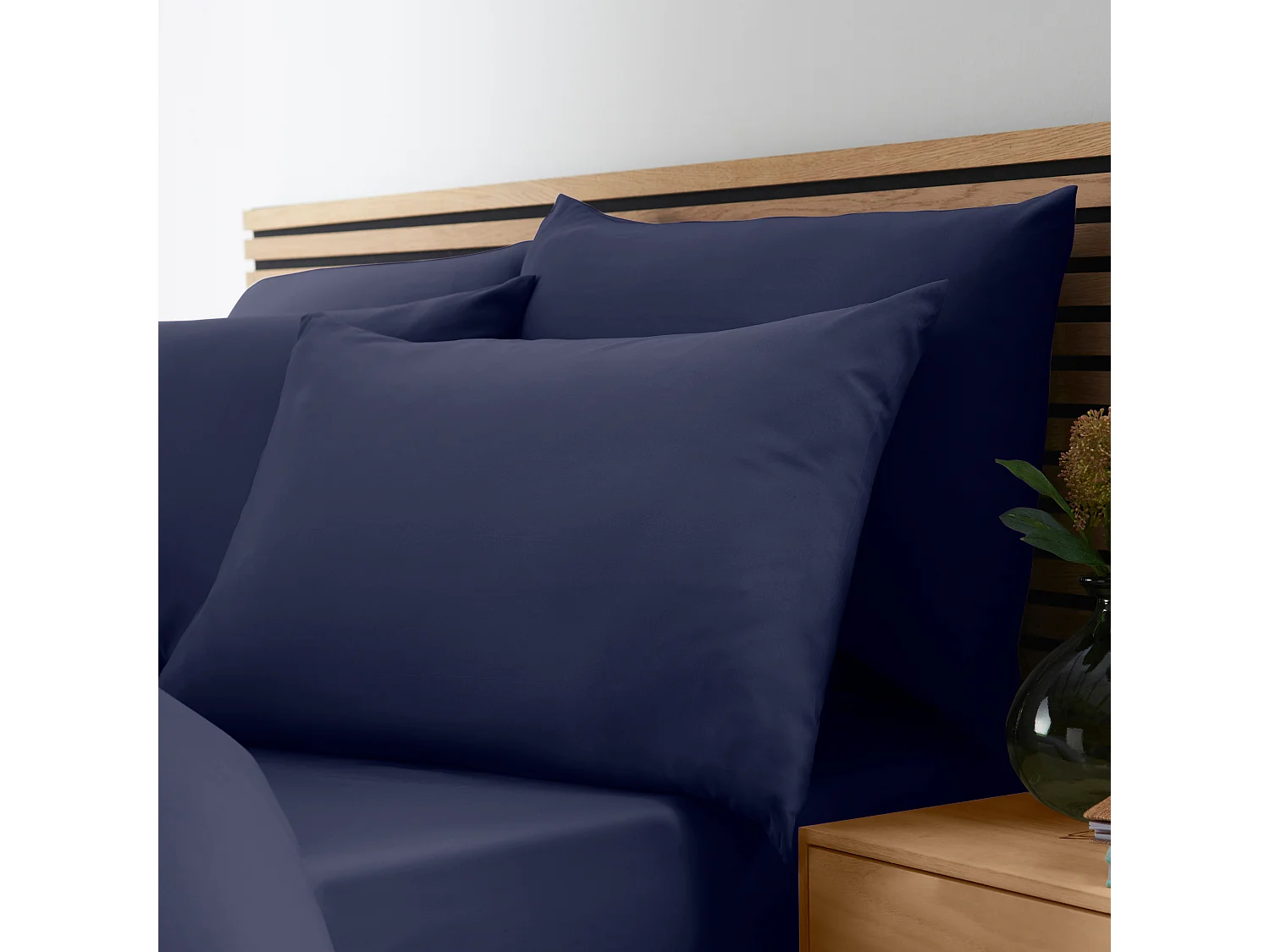 Catherine Lansfield So Soft Non-Iron Single Duvet Cover Set with Pillowcase Navy Blue
