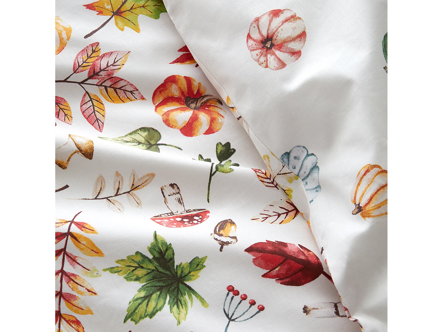 Catherine Lansfield Autumn Pumpkins Reversible King Duvet Cover Set with Pillowcases Orange