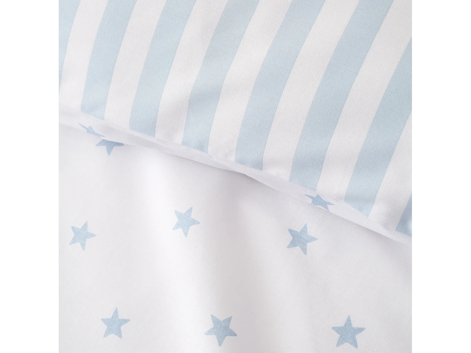Bianca Fine Linens Mini Star & Stripes Reversible Cotton Single Duvet Cover Set with Pillowcase Blue