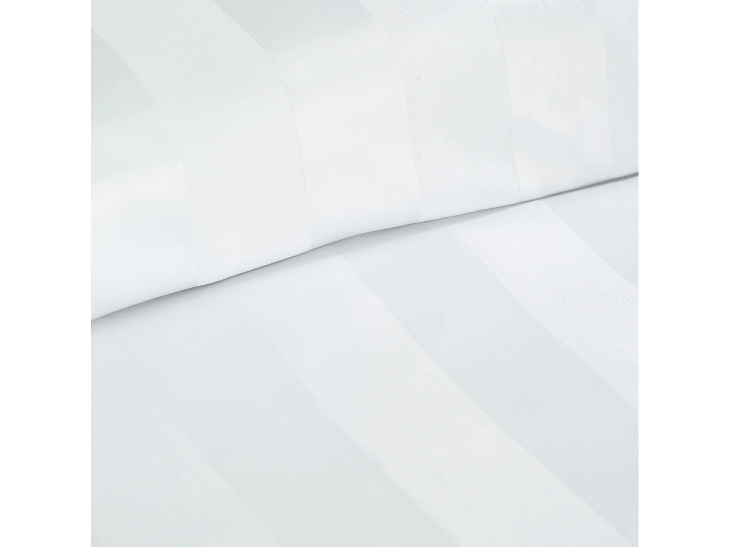 Catherine Lansfield So Soft Satin Stripe Super King Duvet Cover Set with Pillowcases White
