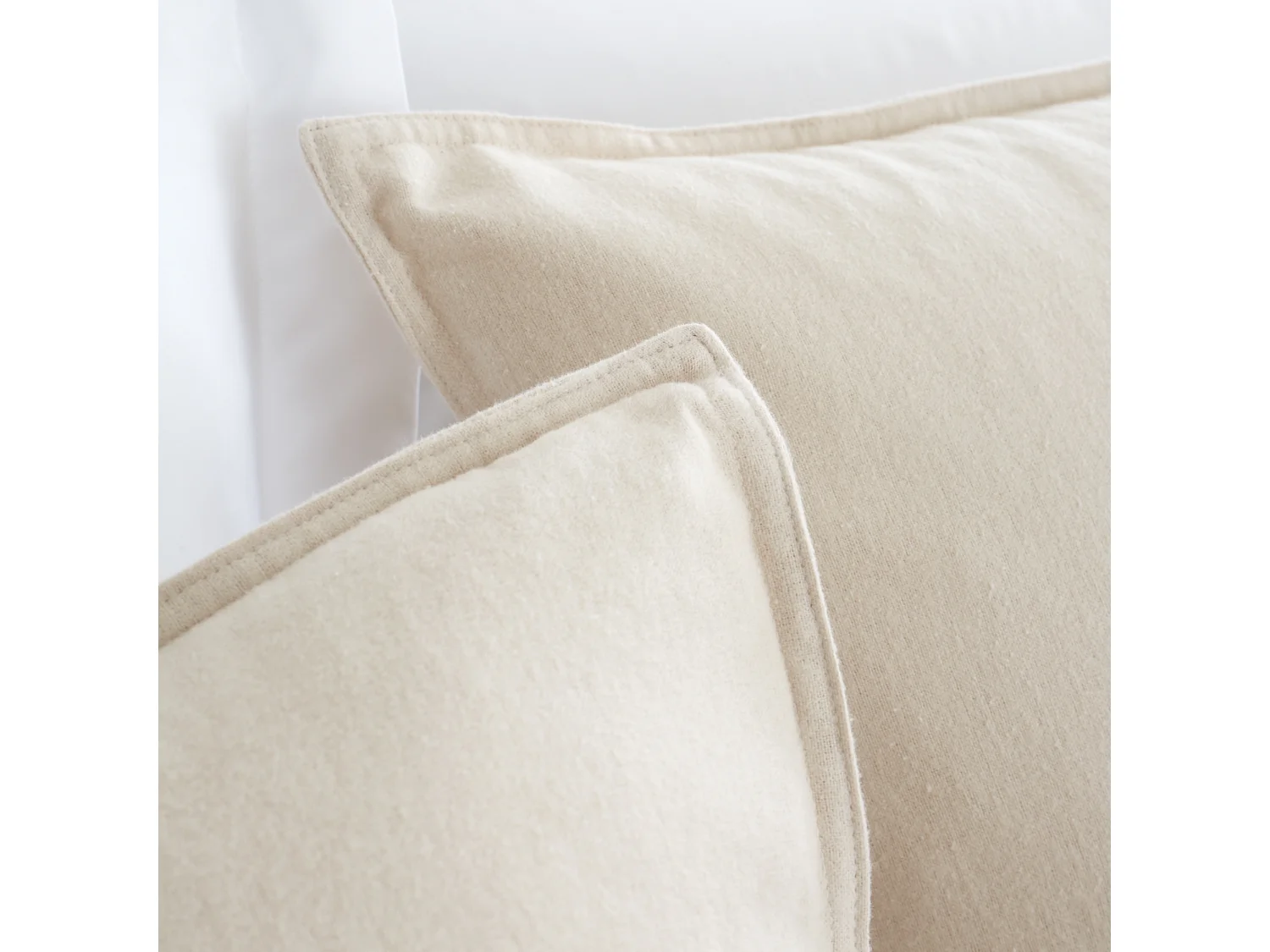 Bianca Fine Linens Brushed Cotton Embroidery Leaf Single Duvet Cover Set with Pillowcase Natural