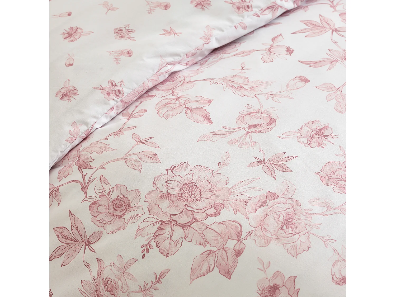 Catherine Lansfield Mirabelle Floral Reversible Single Duvet Cover Set with Pillowcase Pink
