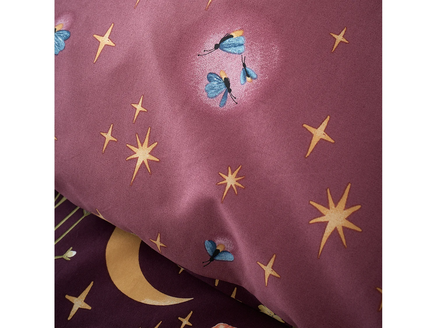 Catherine Lansfield Enchanted Twilight Animals Reversible Double Duvet Cover Set with Pillowcases Plum