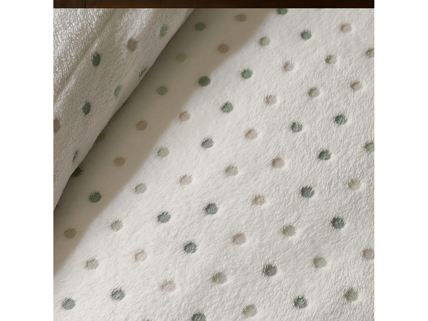 Catherine Lansfield Cosy Spot Fleece Double Duvet Cover Set with Pillowcases Cream