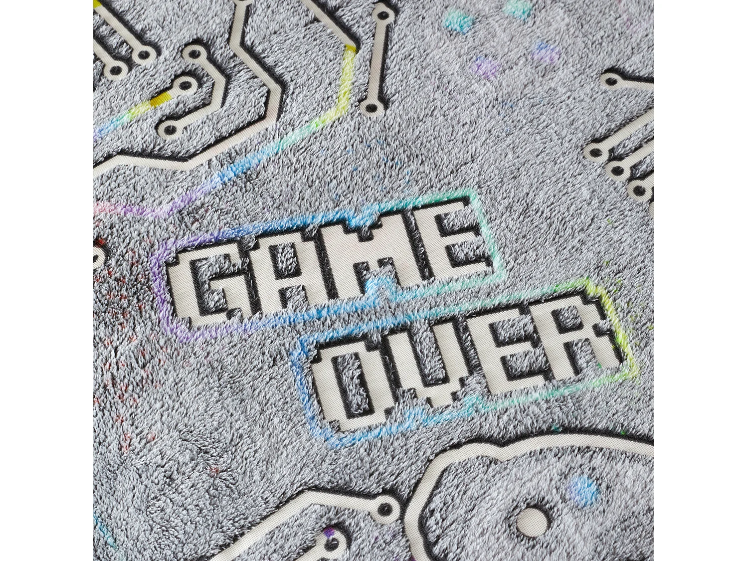Catherine Lansfield Game Over Glow in the Dark Fleece Double Duvet Cover Set with Pillowcases Black