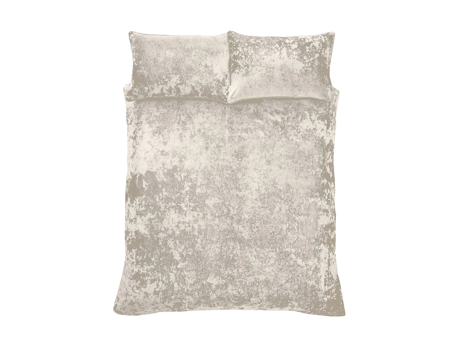 Catherine Lansfield Crushed Velvet Super King Duvet Cover Set with Pillowcases Natural