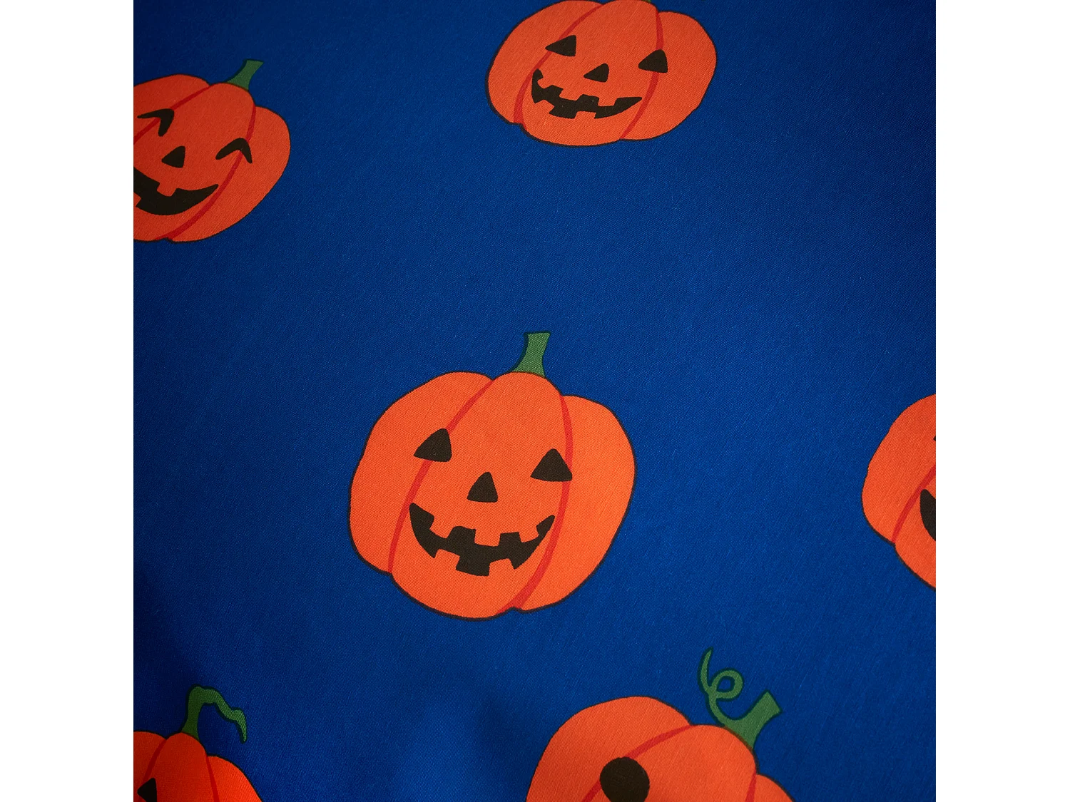 Catherine Lansfield Halloween Pumpkins Reversible Double Duvet Cover Set with Pillowcases Navy Blue
