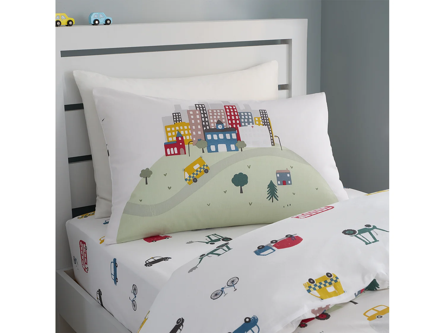 Bianca Fine Linens Transport Cotton Reversible Double Duvet Cover Set with Pillowcases White