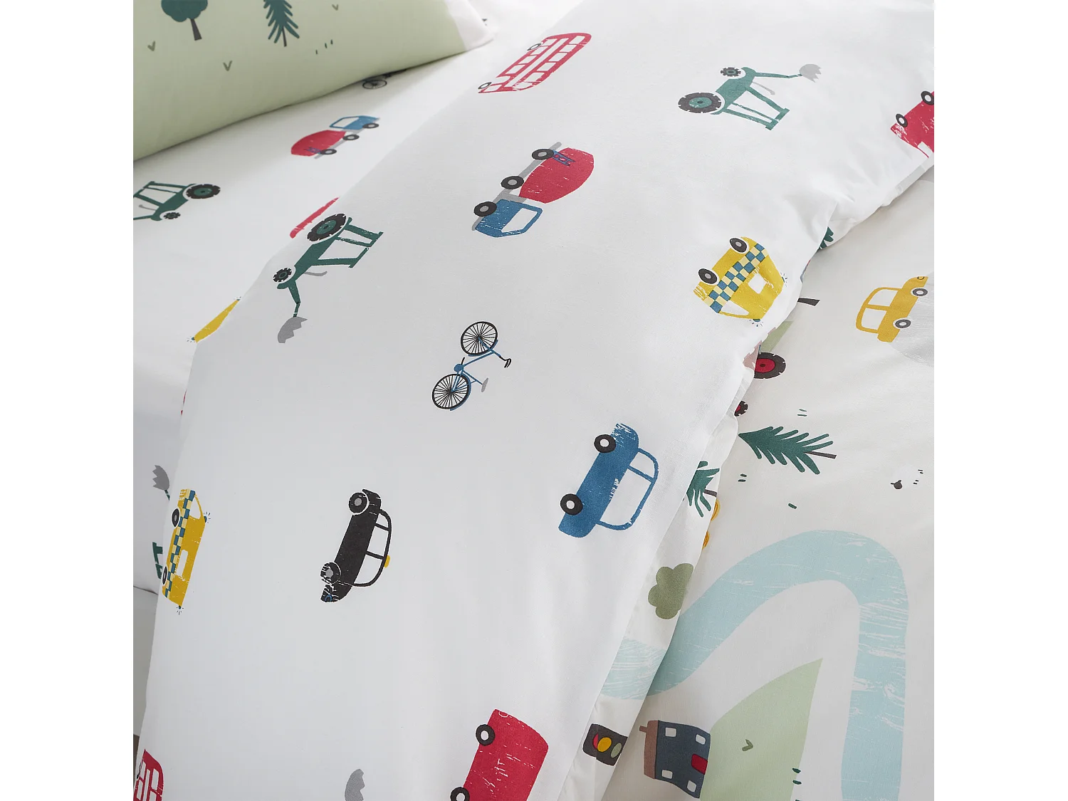 Bianca Fine Linens Transport Cotton Reversible Double Duvet Cover Set with Pillowcases White