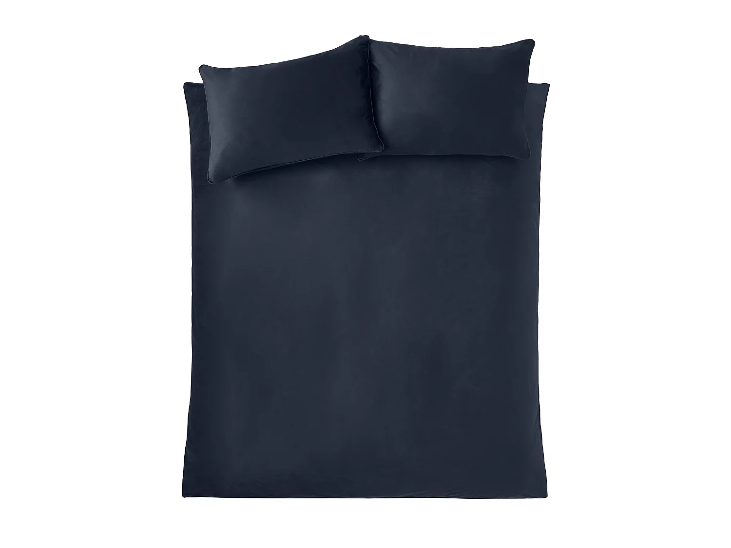 Catherine Lansfield Kingsley Soft Matt Velvet King Duvet Cover Set with Pillowcases Navy Blue