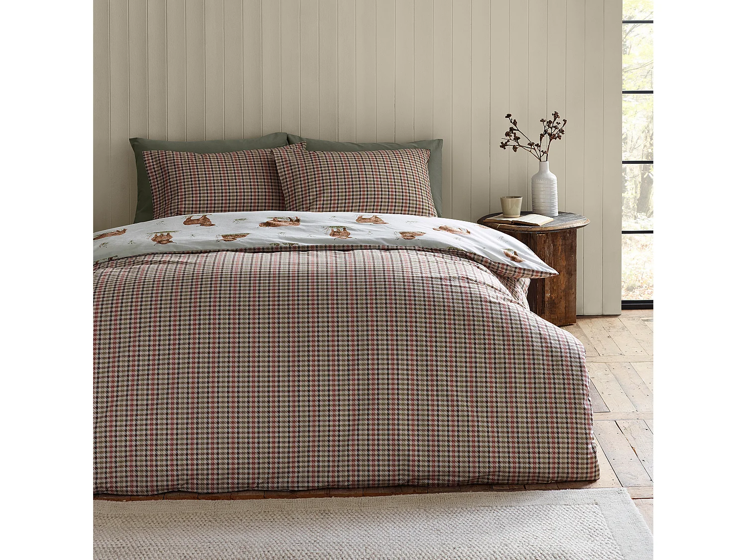 Catherine Lansfield Angus Highland Cow Reversible Single Duvet Cover Set with Pillowcase Natural