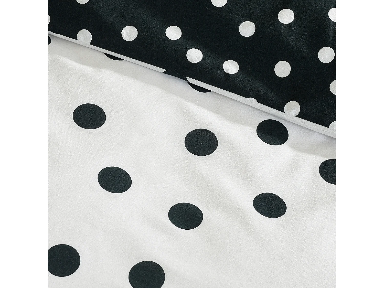 Catherine Lansfield Polka Dot Reversible King Duvet Cover Set with Pillowcases Black / White