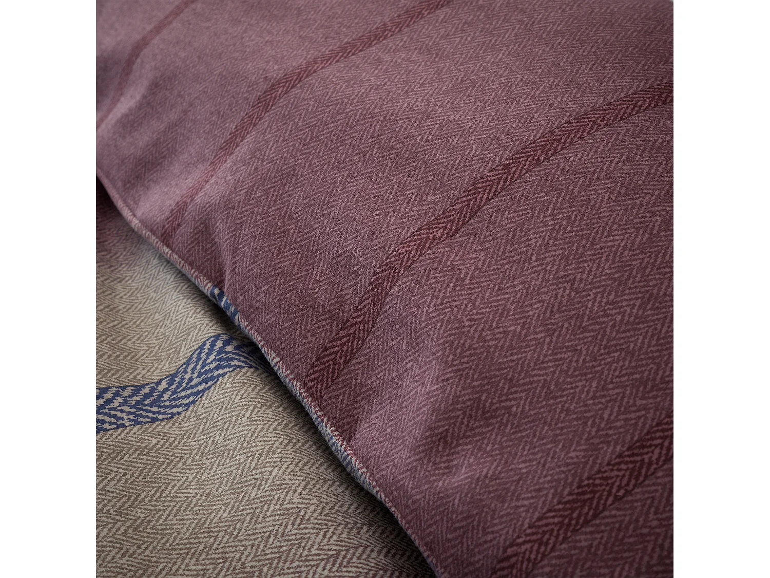 Catherine Lansfield Brushed Cotton Melrose Tweed Check Reversible King Duvet Cover Set with Pillowcases Plum