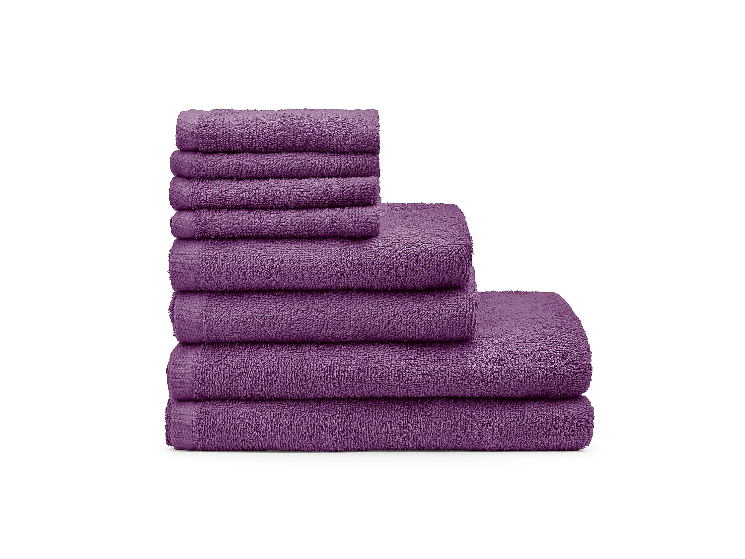 Catherine Lansfield Quick Dry Cotton 8 Piece Towel Set Plum