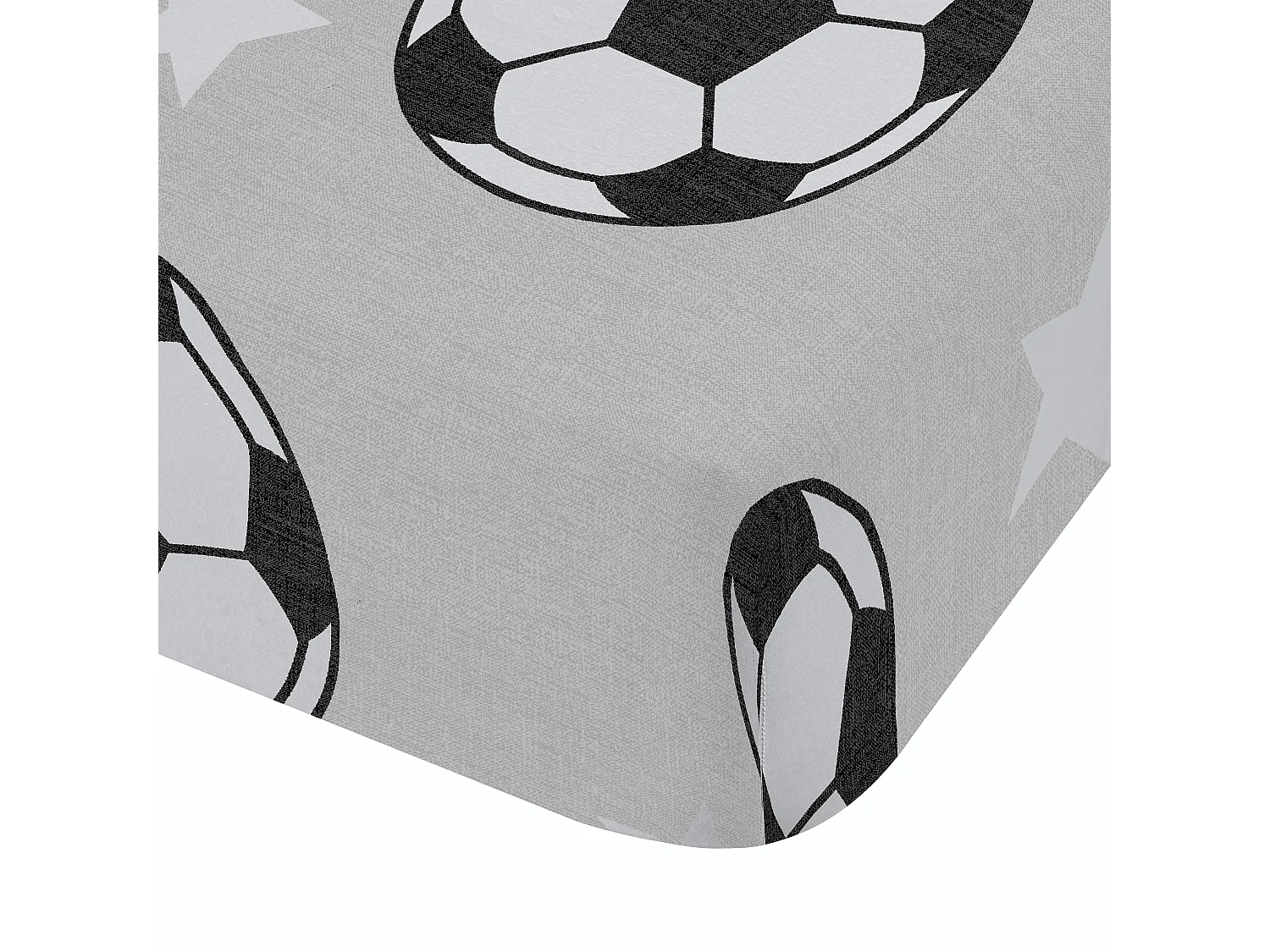 Catherine Lansfield Brushed Cotton Football Stars Single Fitted Sheet Grey
