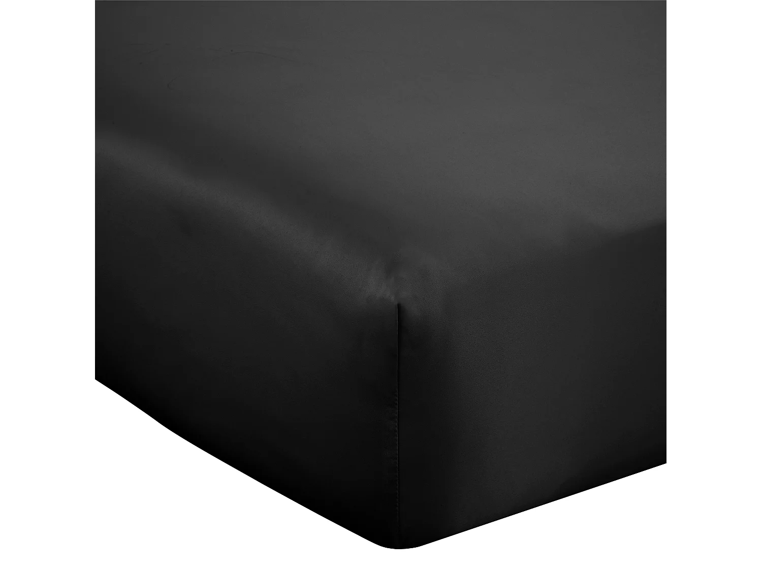 Catherine Lansfield Silky Soft Satin Single Fitted Sheet Black