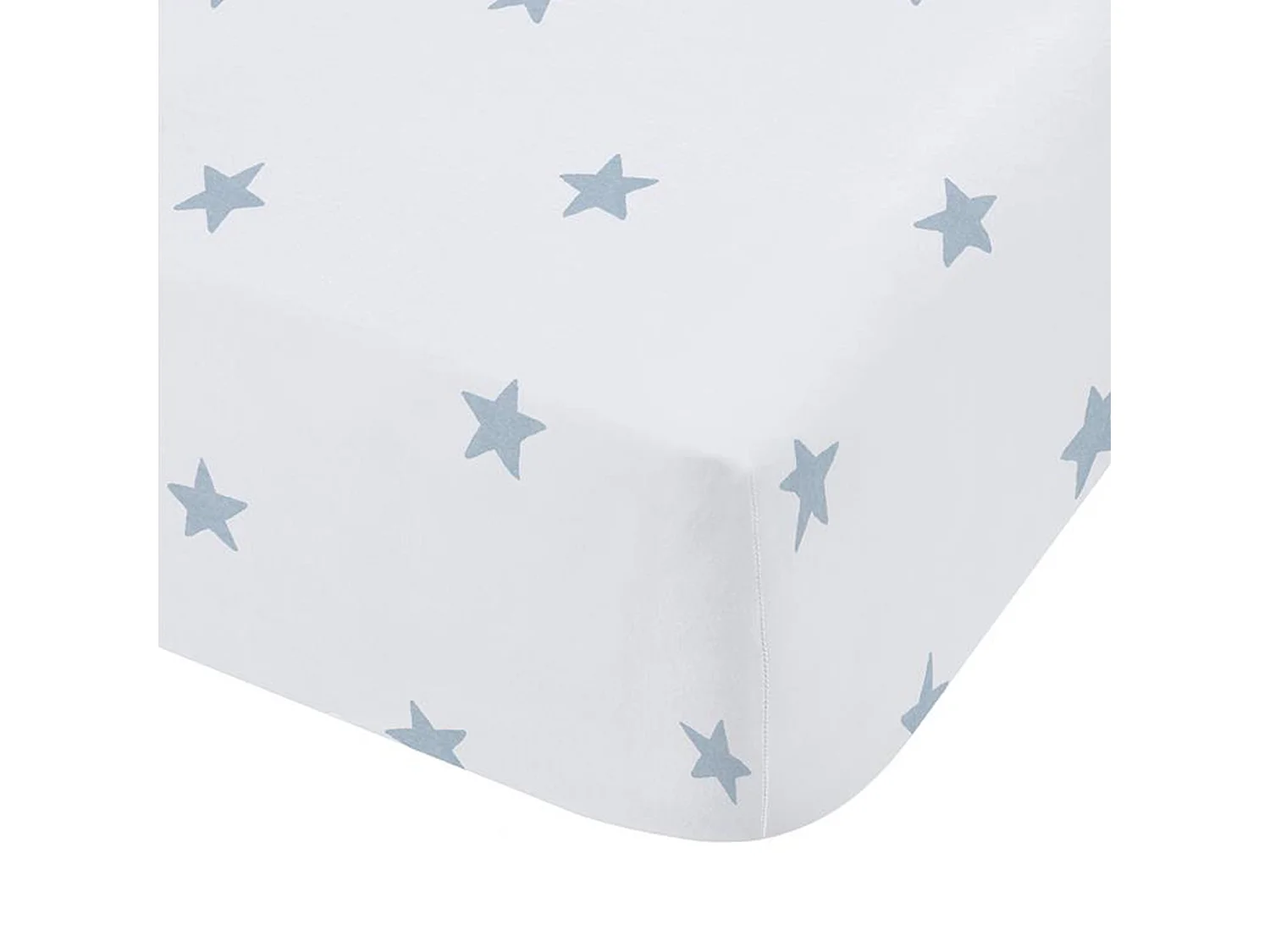 Bianca Fine Linens Mini Star & Stripes Cotton Single Fitted Sheet Blue